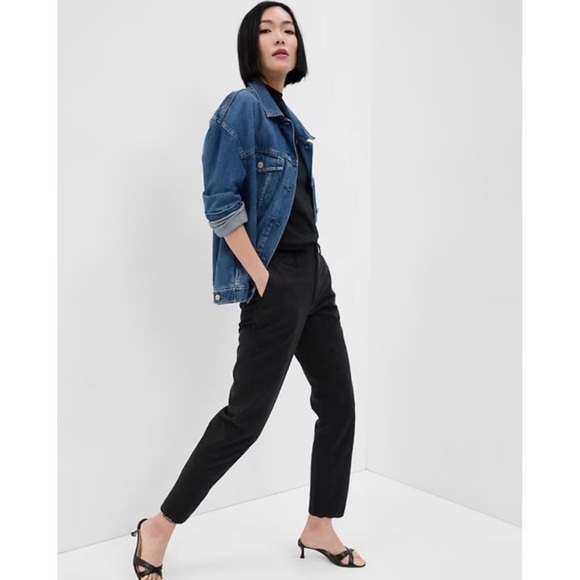 Gap Downtown Khaki Trousers Black New High Rise Straight Leg - Women’s Size 6 - Picture 7 of 9